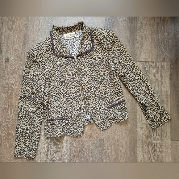 Sheri Martin Tops - Vintage Sheri Martin New York Leopard Print Collared Zip Up